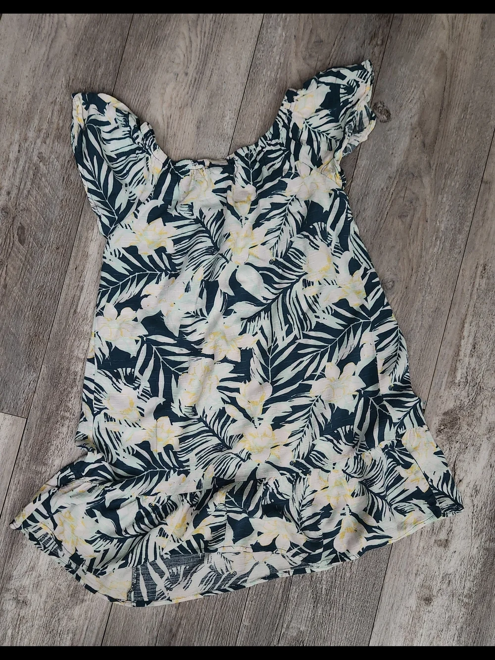 Art Class Floral Palm Leaf Pattern Dress